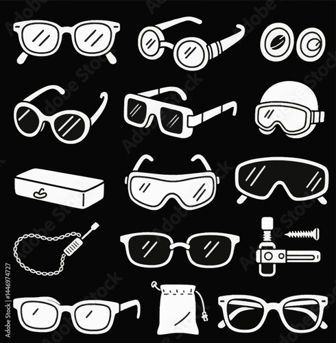 set of hipster elements