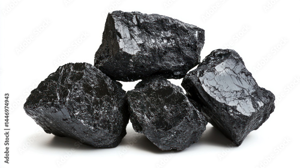Coal isolated on white background Coal isolated on white background