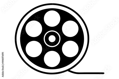 Movie Reel icon silhouette vector illustration