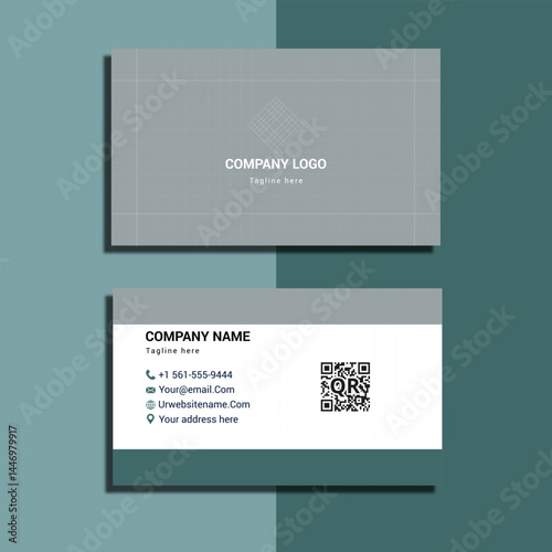 modern corporate business card design template with qr code