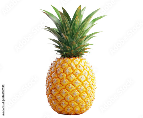 Fresh pineapple harvest tropical farm food outdoors isolated on transparent background