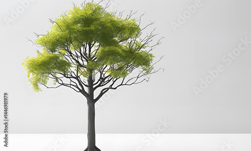 green tree on white background