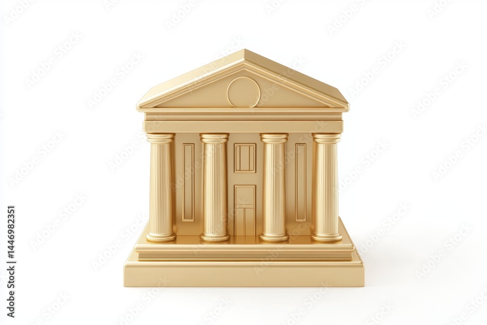 Fototapeta premium Golden Classical Building Icon