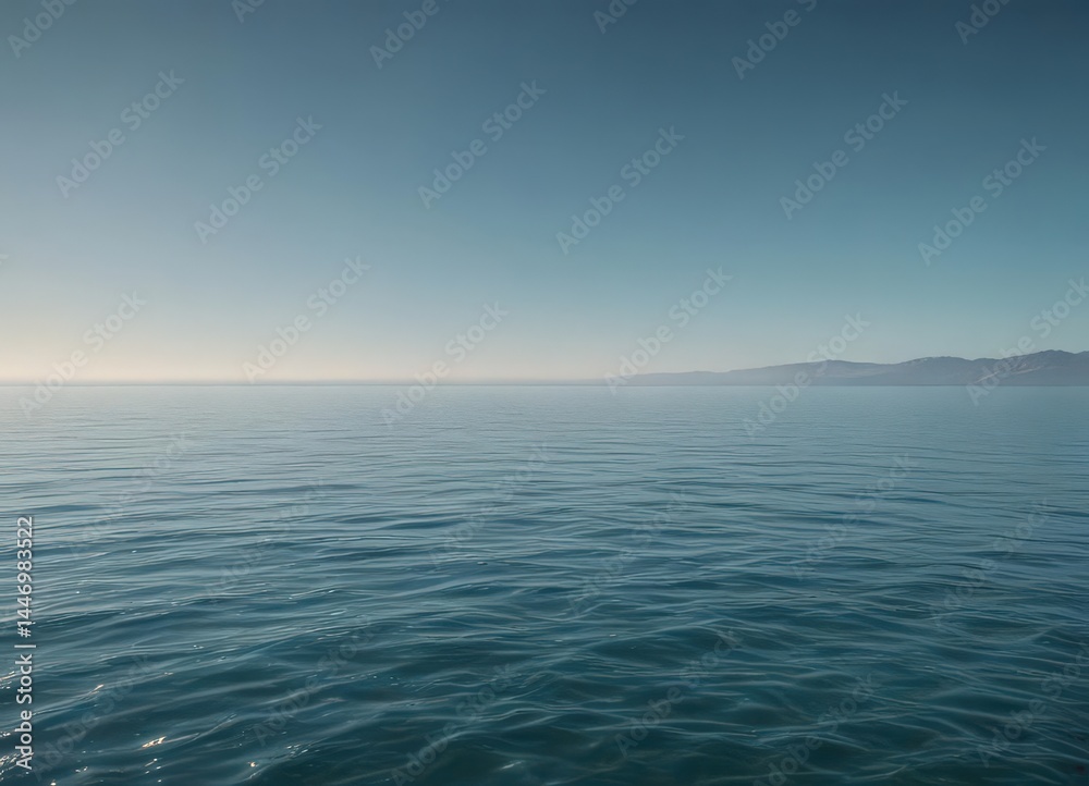 Fototapeta premium Subtle light blue to deeper teal gradient, peaceful ocean feel, ripple, wallpaper