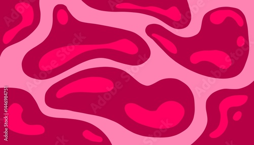 Abstract background seamless pattern with blob shapes and texture. Modern graphic print with liquid organic shapes, bright paint splashes and spots. Trendy summer pattern, vector illustration 