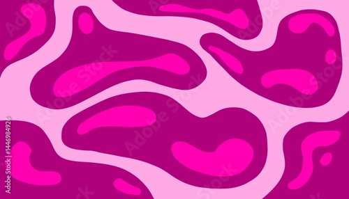 Abstract background seamless pattern with blob shapes and texture. Modern graphic print with liquid organic shapes, bright paint splashes and spots. Trendy summer pattern, vector illustration 