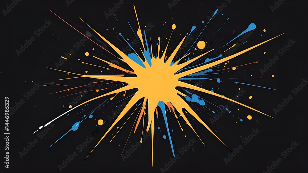 Obraz premium Color Burst Eclipse: Chaos Meets Creativity