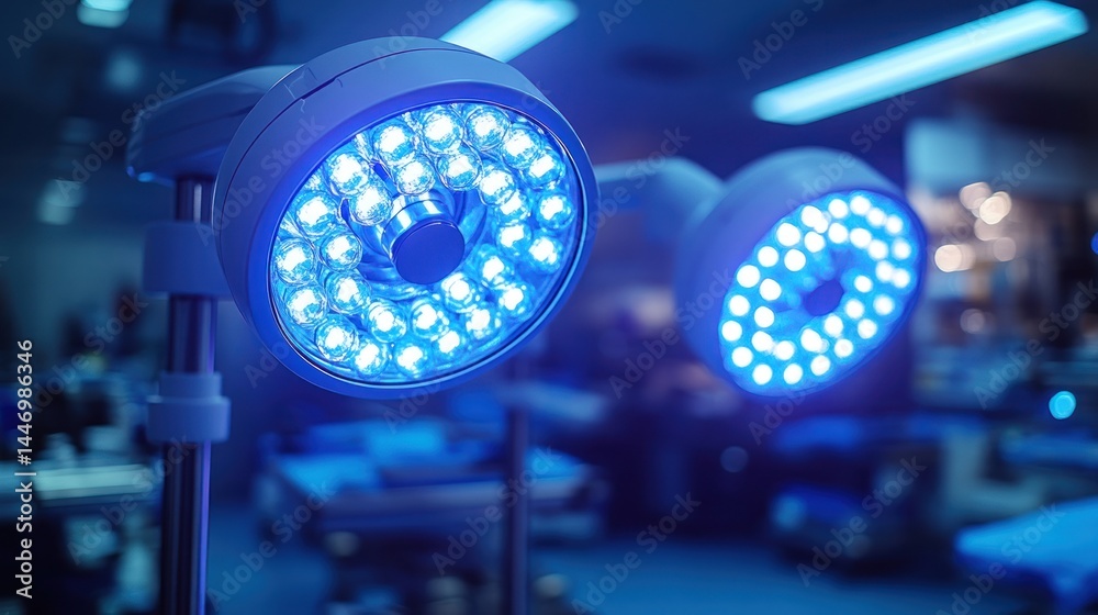 Surgical lights illuminate an operating room creating a sterile medical environment. Surgical lights illuminate an operating room creating a sterile medical environment.