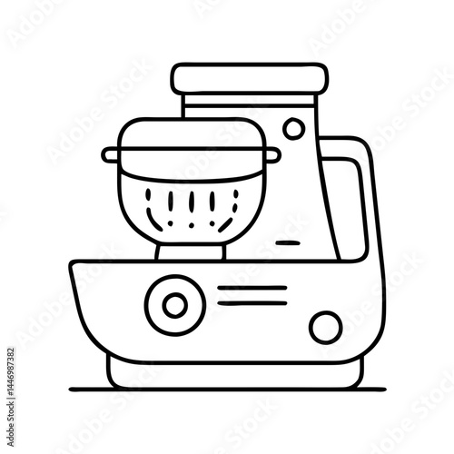 food processor icon, food processor line art - simple line art of food processor, perfect for food processor logos and icons