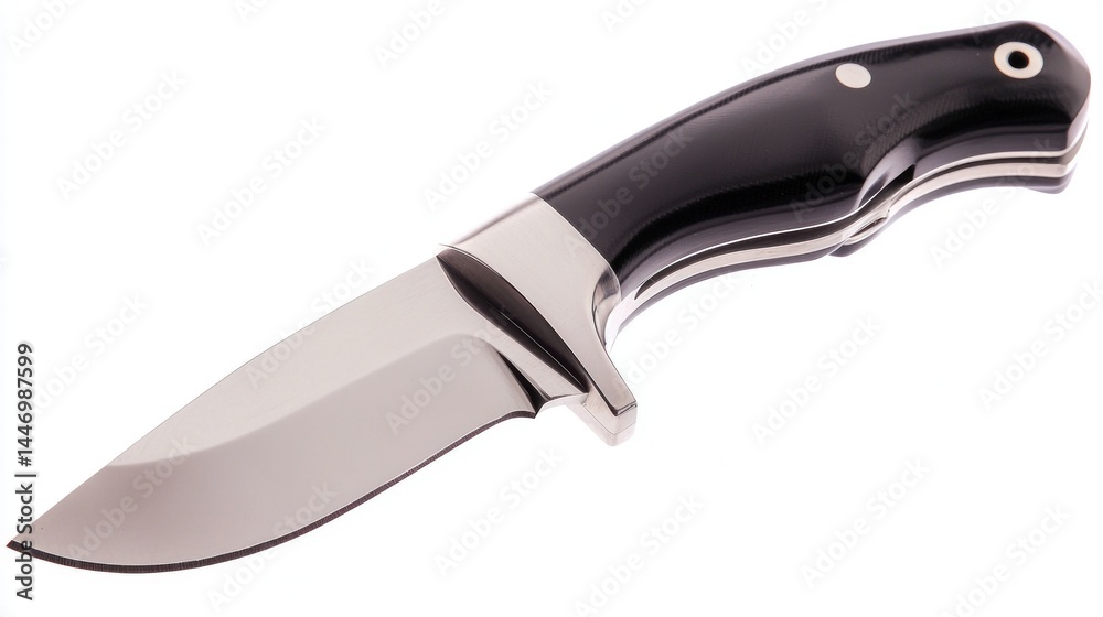 Obraz premium Elegant handcrafted hunting knife featuring a polished blade and sleek handle