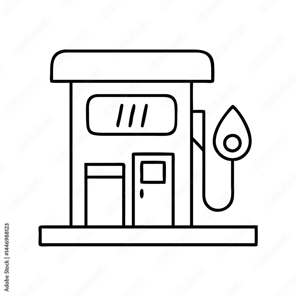 gas station icon, gas station line art - simple line art of gas station, perfect for gas station logos and icons gas station icon, gas station line art - simple line art of gas station, perfect for gas station logos and icons