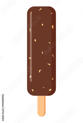 chocolate ice cream stick popsicle illustration summer dessert clipart
