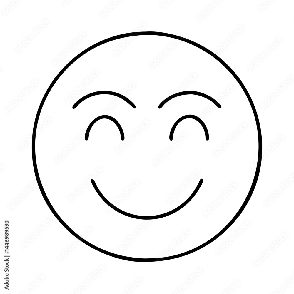 Fototapeta premium happy face icon, happy face line art - simple line art of happy face, perfect for happy face logos and icons