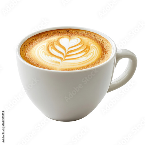 Latte creation coffee shop beverage isolated on transparent background