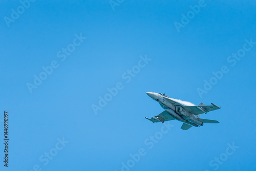 Bild auf Leinwand F18 Super Hornet performing maneuvers in the sky