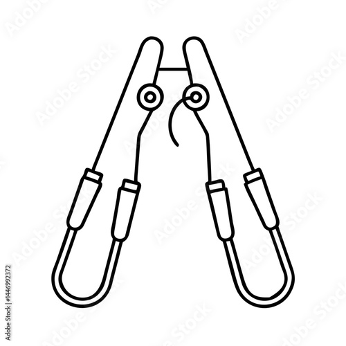 jumper cables icon, jumper cables line art - simple line art of jumper cables, perfect for jumper cables logos and icons
