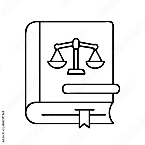 law book icon, law book line art - simple line art of law book, perfect for law book logos and icons