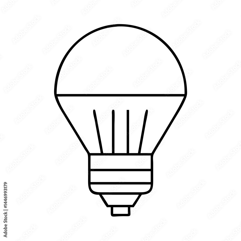 Obraz premium led bulb icon, led bulb line art - simple line art of led bulb, perfect for led bulb logos and icons