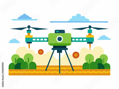 agricultural drone spraying crops         