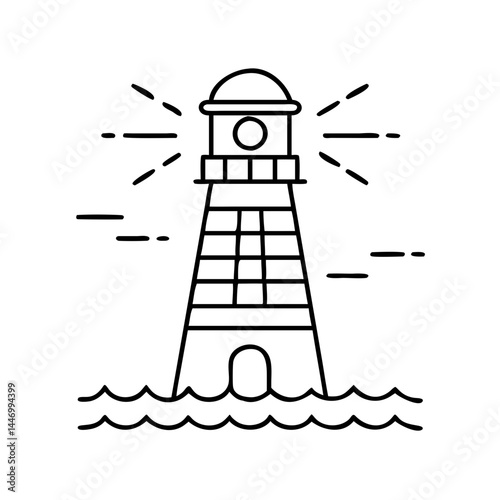 lighthouse icon, lighthouse line art - simple line art of lighthouse, perfect for lighthouse logos and icons