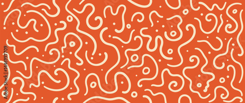 Fun colorful childish doodles seamless pattern vector. Abstract wallpaper design for print, home decoration, fabric and textiles. 