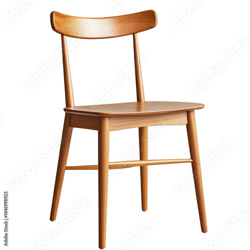 Scandinavian Style Wooden Chair  isolated on a transparent background