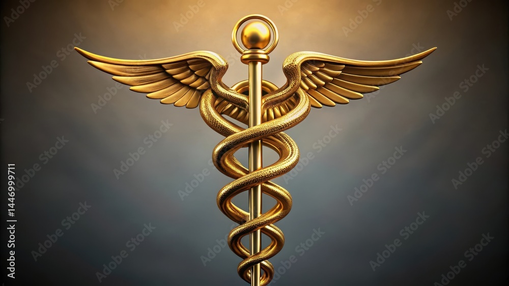 Ancient Greek medical symbol with two snakes wrapped around a staff Ancient Greek medical symbol with two snakes wrapped around a staff