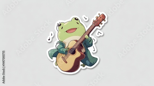 Happy Frog Playing Acoustic Guitar