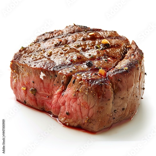 Delicious grilled steak filet mignon recipe on white background perfect for dinner and food photography on transparent background