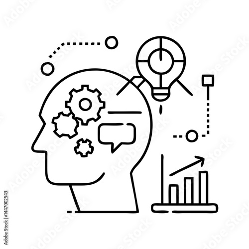 analytical thinking icon, analytical thinking line art - simple line art of analytical thinking, perfect for analytical thinking logos and icons