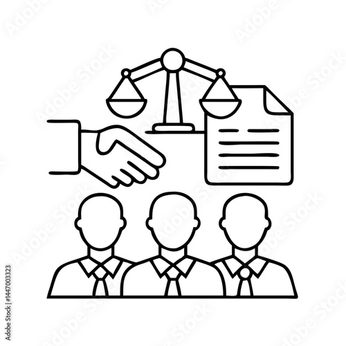 arbitration icon, arbitration line art - simple line art of arbitration, perfect for arbitration logos and icons