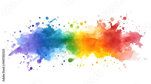 colorful watercolor splashes.