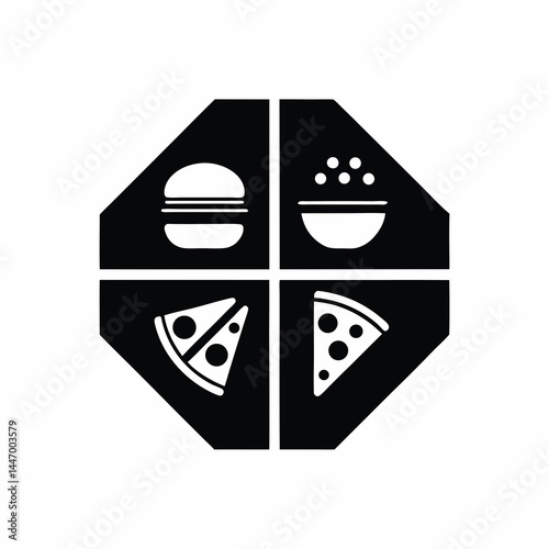 Food Court icon silhouette vector illustration