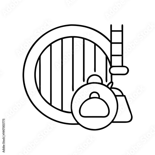 bail icon, bail line art - simple line art of bail, perfect for bail logos and icons