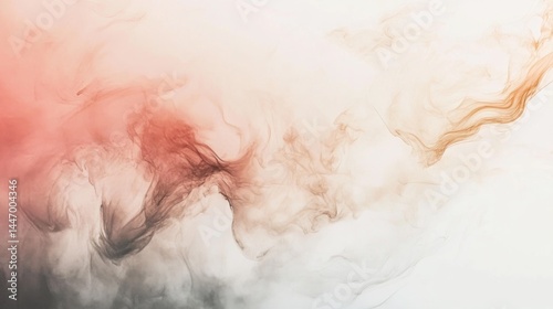Abstract fluid art, soft colors blend in ethereal smoke-like patterns photo