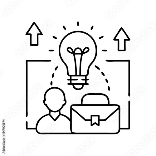 breakthrough idea icon, breakthrough idea line art - simple line art of breakthrough idea, perfect for breakthrough idea logos and icons