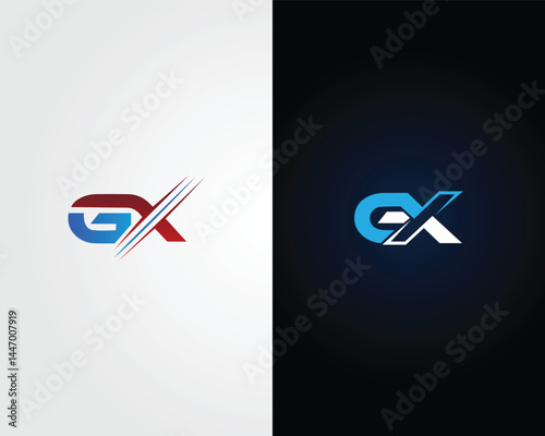 GX Letter Logo Design Concept Modern Geometric Vector Template.