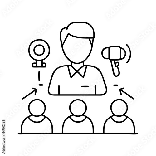 co host icon, co host line art - simple line art of co host, perfect for co host logos and icons