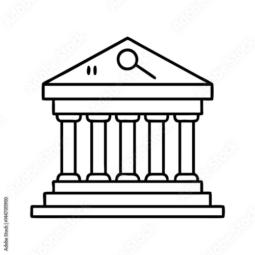 courthouse icon, courthouse line art - simple line art of courthouse, perfect for courthouse logos and icons