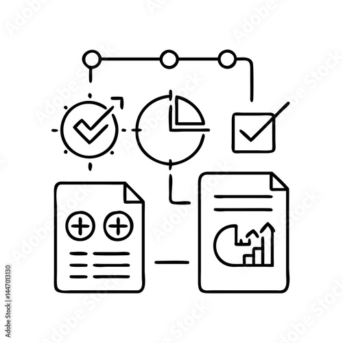 data collection icon, data collection line art - simple line art of data collection, perfect for data collection logos and icons