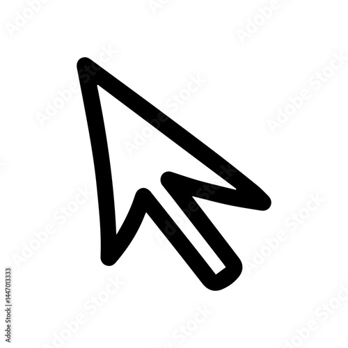 Mouse cursor doodle vector icon