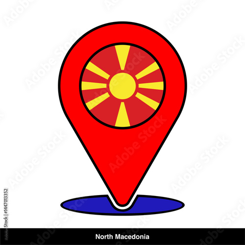 North Macedonia country location icon isolated on transparent background