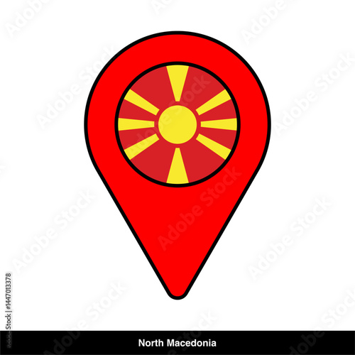 North Macedonia country location icon isolated on transparent background