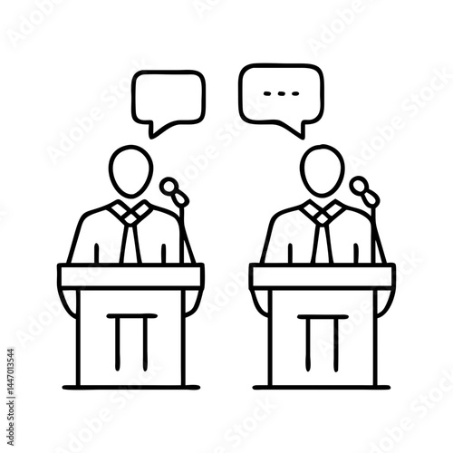 debate icon, debate line art - simple line art of debate, perfect for debate logos and icons