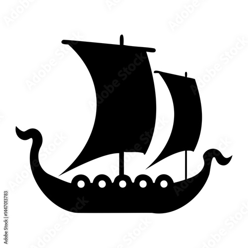 Explore the seas with this viking ship illustration perfect for history buffs and nautical enthusiasts alike isolated on transparent background