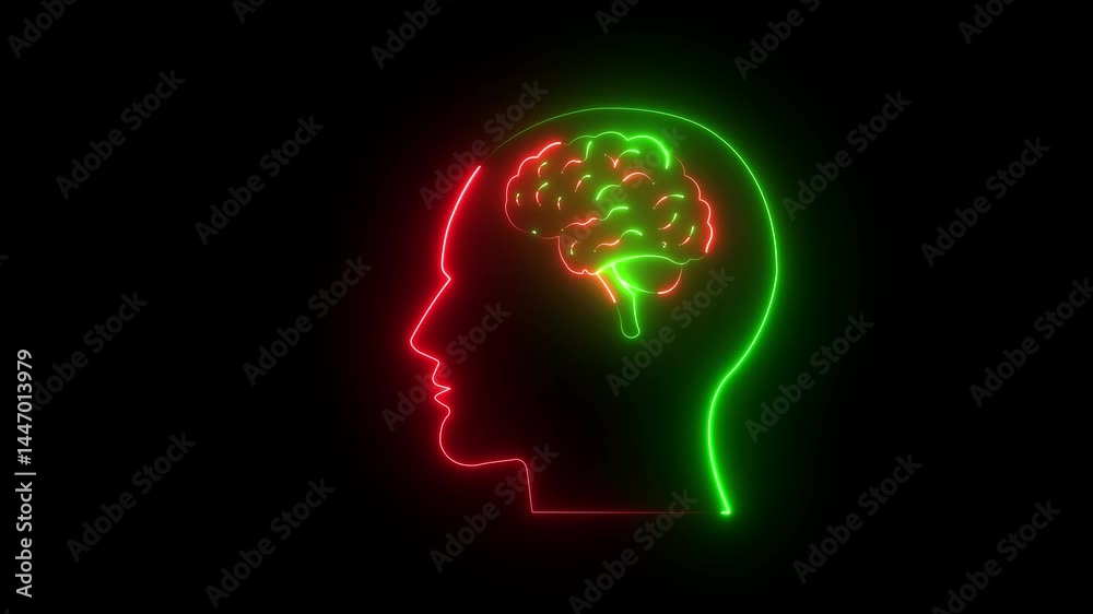 Neon brain icon animation. Abstract circuit brain animation. Glowing Complicated Brain. Brain work icon looped animation. human brain in the form of connected lines. Abstract circuit brain animation. Neon brain icon animation. Abstract circuit brain animation. Glowing Complicated Brain. Brain work icon looped animation. human brain in the form of connected lines. Abstract circuit brain animation.