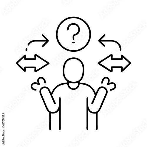 dilemma icon, dilemma line art - simple line art of dilemma, perfect for dilemma logos and icons