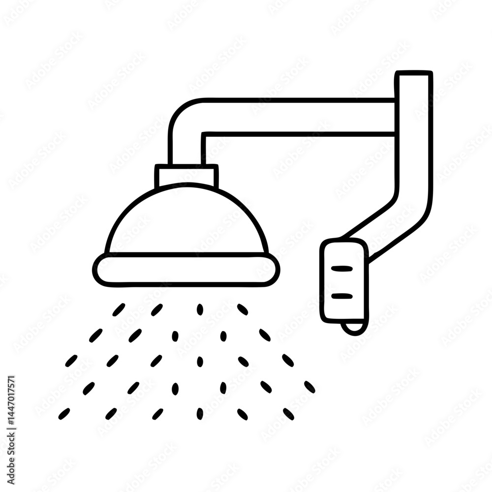 low flow showerhead icon, low flow showerhead line art - simple line art of low flow showerhead, perfect for low flow showerhead logos and icons low flow showerhead icon, low flow showerhead line art - simple line art of low flow showerhead, perfect for low flow showerhead logos and icons