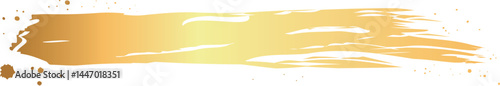 毛筆で描いた金色の横線イラスト
