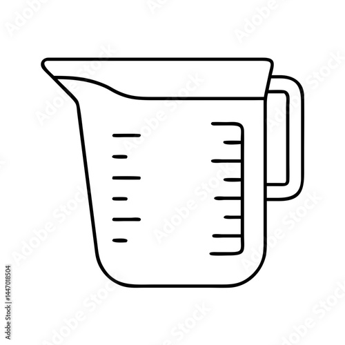 measuring cup icon, measuring cup line art - simple line art of measuring cup, perfect for measuring cup logos and icons
